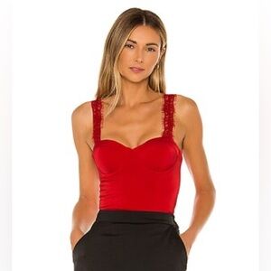 NWT NBD Rose Bustier Top in Red